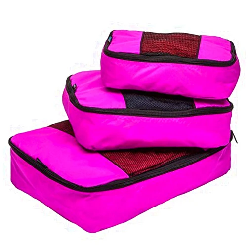 TravelWise Luggage Packing Organization Cubes 3 Pack, Pink