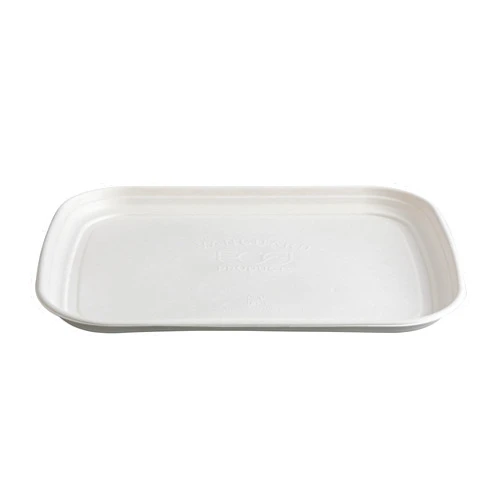 ECO PRODUCTS Eco-Products Compostable 13x17in Serving Tray, Case of 100, Regalia Vanguard Platter, Disposable Renewable White Molded Fiber, No PFAS, Lid Available, ASTM Compliant, BPI-Certified