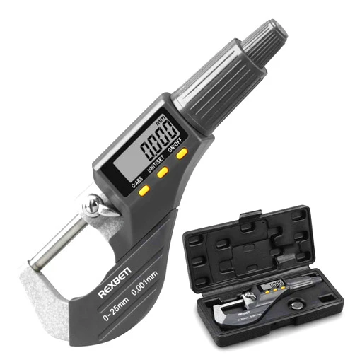 REXBETI Digital Micrometer, Professional Inch/Metric Measuring Tools 0.00005