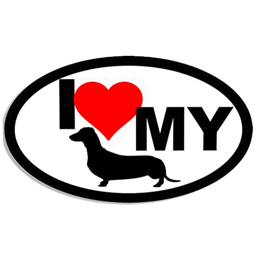 GHaynes Distributing Oval I Love My Dachshund Sticker Decal (Heart weener Weiner Dog) Size: 3 x 5 inch