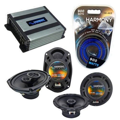 Harmony Audio Compatible with Jeep Grand Cherokee 05-13 OEM Speaker Replacement Harmony Bundle R69 R65 & HA-A400.4 Amp