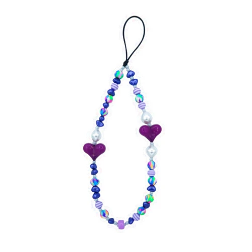 Orehymbe Phone Charm Beaded Phone Lanyard Wrist Strap Colorful Rainbow Jewelry Anti-Lost Cellphone Accessory Chain Bracelet Keychain for Women Girls