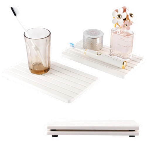 NiuYichee 2 PCS Water Absorbent Diatomite Coasters Rectangle(9.45