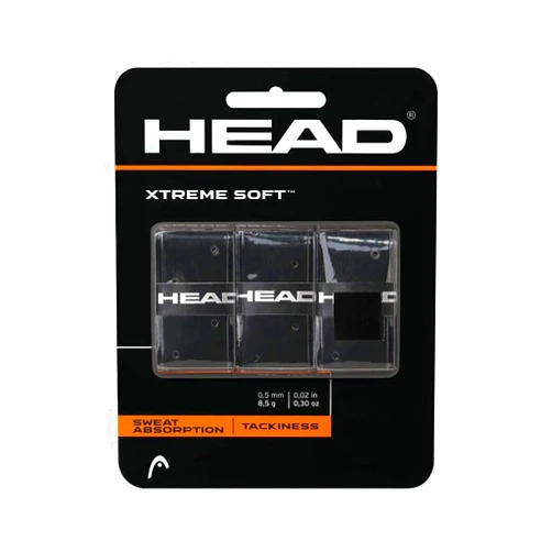 Head Xtreme Soft Racquet Overgrip Tennis Racket Grip Tape 3 Pack Black, White, Pack US