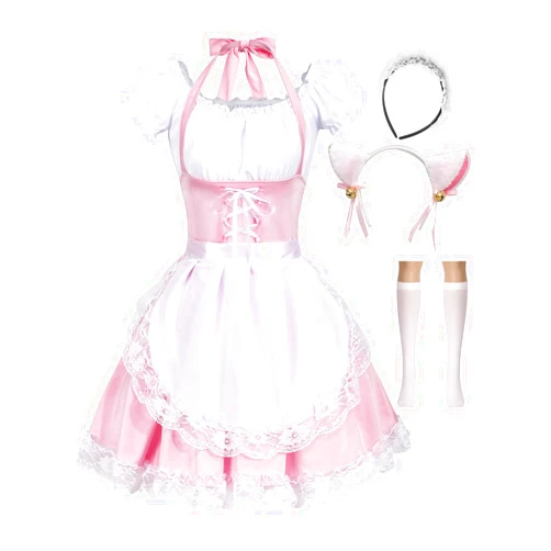 Colorful House Women's Anime Cosplay French Apron Maid Fancy Dress Costume