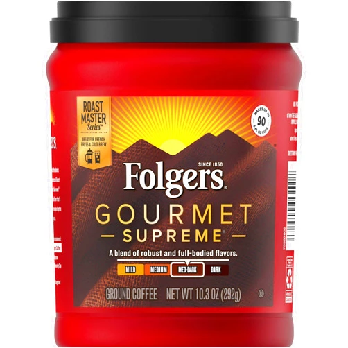Folgers Gourmet Supreme Medium Dark Roast Ground Coffee, 10.3 Ounces