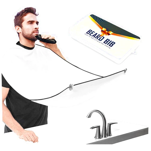 PLACHIDAY Beard Bib Beard Apron, Beard Gather，Shaving and Trimming, Non-Stick Grooming Cloth with 2 Suction Cups, Best Gifts for Men