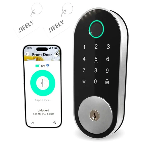 Sifely Built-in WiFi Fingerprint Smart Deadbolt with Keypad – Keyless Entry Lock for Home, Airbnb, Rental, Kids/Seniors, Remote App Access, Auto Lock, DIY Setup (No Gateway Needed), Alexa & Google Compatible