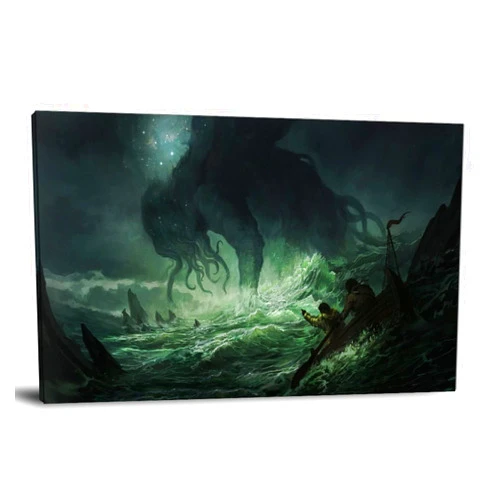 Cthulhu Poster Ocean Depth Sea Cool Wall Decor Poster Decorative Painting Canvas Wall Art Living Room Posters Bedroom Painting 24x36inch(60x90cm)