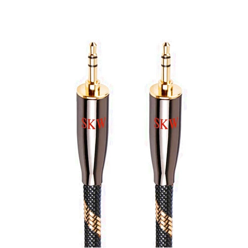 SKW Audiophiles AUX Cable 3.5mm Male to Male with OD 6.8mm Stereo Audio Cable (3.2ft/1M,Nylon)