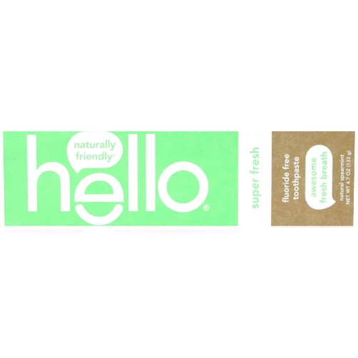 HELLO Super Fresh Fluoride Free Spearmint Toothpaste, 4.7 OZ