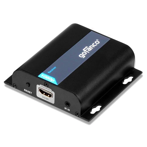 gofanco 1080p HDMI Extender Over IP Kit - 1 to Many Over Gigabit Network Switch or Single Cat5e / Cat6 Ethernet Cable, IR Control Extension - Up to 395 feet (120m) Full HD HDbitT Balun (HDBitTExt)