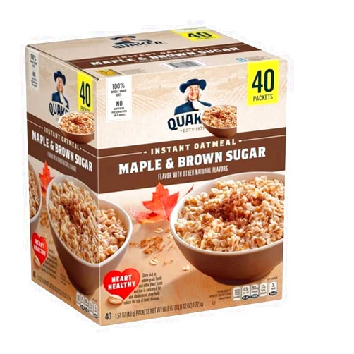 Generic Instant Oatmeals, Maple~Brown Sugar Flavor, 40 Count (40 Count(1 Pack))