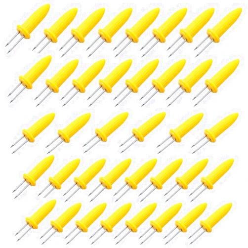 MaannauYL 40 Pieces Corn Rack Stainless Steel Corn Fork For Home BBQ BBQ Salad BBQ Picnic Outdoor Party Camping