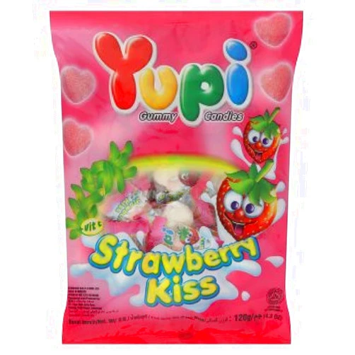 Yupi Gummy Candies 120g (Strawberry Kiss, 3 Packs)