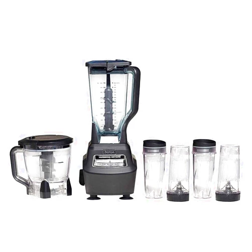 Ninja Mega Kitchen Belinding System BL770 Blender with Food Processor & 1500W Auto-iQ Blender Base, 72 oz Pitcher, 64 oz Food Processor Set, (4) 16oz Cup for Smoothies, Dough and More