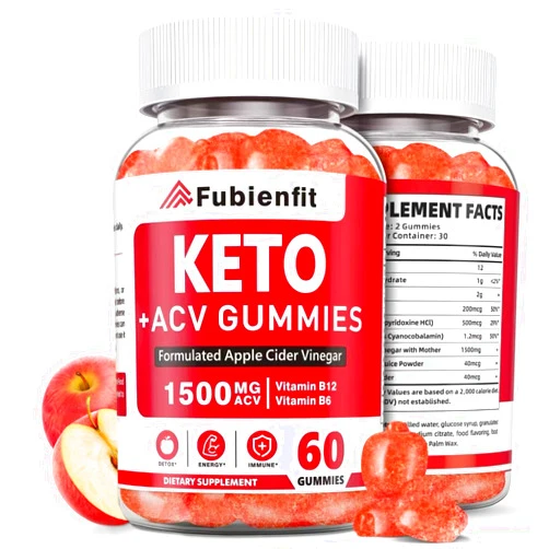 Fubienfit Apple Cider Vinegar Gummies with Mother – ACV Gummies with B Vitamins, Pomegranate & Beet Root – Daily Wellness & Digestive Balance – Vegan, Sugar-Free Supplement, 60 Ct