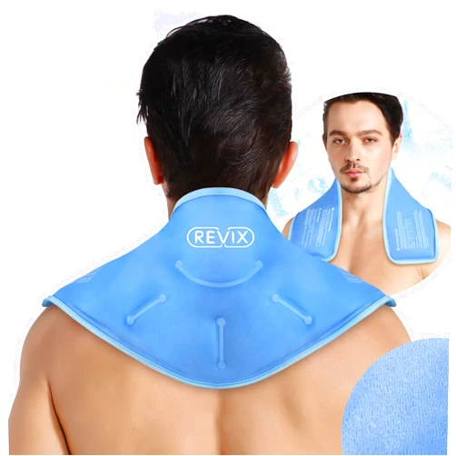 REVIX Neck Ice Pack for Injuries Reusable Neck Shoulder Cooling Wraps for Pain Relief, Hot Cold Gel Packs Reusable for Chronic Pain, Sports Injury & Cervical Surgery, Soft Plush Lining Ice Neck Wrap
