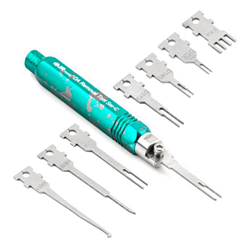 JRready ST5255 Pin Extractor Tool,Terminal Removal Tool Includes 8 Pcs Replacement Tips,Suitable for AMP/Delphi/Molex/Bosch Connector Etc.,Automotive/Computer Repair Terminal Release Tool Kit