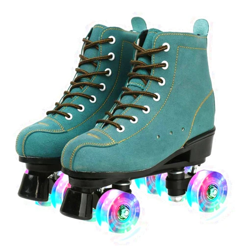 XUDREZ Cowhide Roller Skates for Women and Men High-Top Shoes Double-Row Design,Adjustable Classic Premium Roller Skates