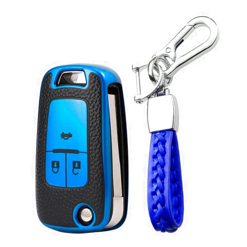 KUNIO JEZOE Car Key Case 3 Buttons Folding Remote Control Cover Keychain，for Chevrolet Cruze Malibu Opel Astra Zafira Insignia Buick