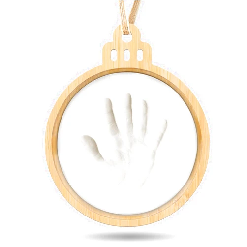 Creawoo Baby Imprint Frame Handprint Footprint Christmas Keepsake Ornament Kit, Personalized Holiday DIY Christmas Gift for New Born Baby Boys Girls Shower with Ring Tool and Display Bell Shaped Frame