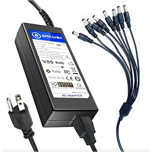 T POWER Ac Adapter for 12V CCTV Surveillance Security System Camera 4-Way to 8-Way Splitter 4CH 8CH Channel HDMI Digital Video Recorder Audio DVR ANNKE,Zmodo JOOAN Anran