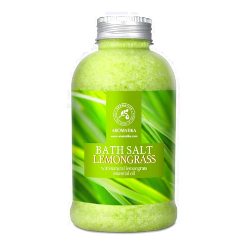 AROMATIKA trust the power of nature Bath Salts w/Natural Essential Lemongrass Oil 21.16 oz - Sea Salt Bath for Good Sleep - Bathing - Body Care - Wellness - Beauty - Relaxation - Aromatherapy - Spa - Bath Supplement
