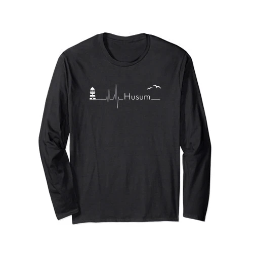 Moin Husumer Ostsee Küste Wattenmeer Föhr Sylt Husum Heartbeat I North Frisia Motif for North German Long Sleeve T-Shirt