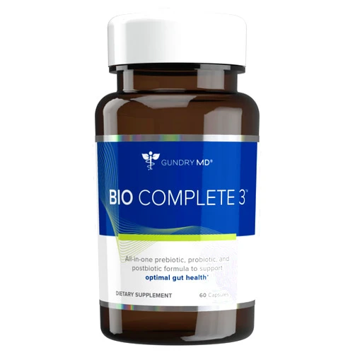 Gundry MD® Bio Complete 3, 3-in-1 Probiotics for Gut Health, Probiotic Supplements for Digestion, Supplement Supporting Bloating, Gas, Food Cravings, Energy Levels, Skin, and Focus, 30 Day Supply