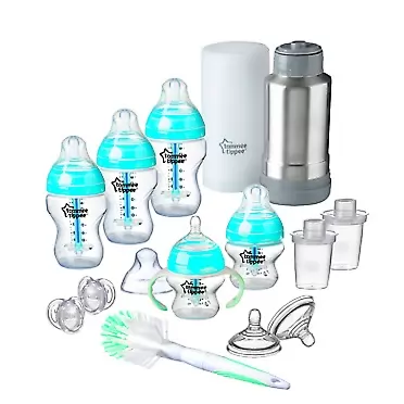 Tommee Tippee Advanced Anti-Colic Newborn Baby Bottle Feeding Gift Set, Heat Sensing Technology, BPA-Free