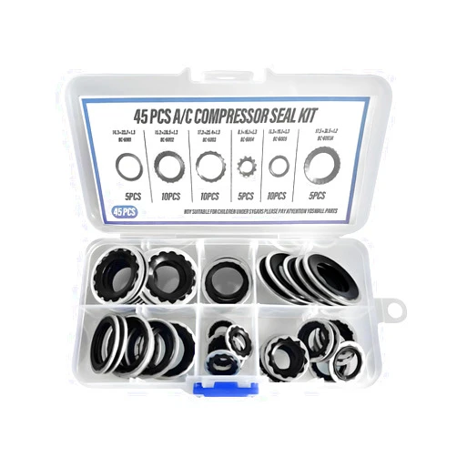 Yourkar 45 PCS A/C Gasket Assortment, Car Air Conditioning Compressor Sealing Washers, Self-Centered Bonded Seals Kit for Automotive AC Compressor, Universal Car Accessories