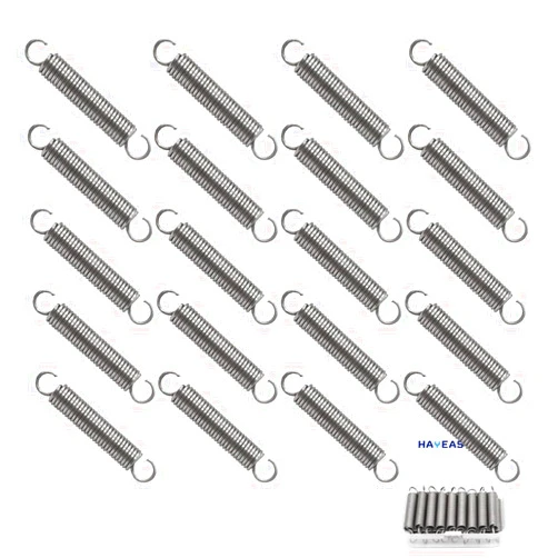HayEastdor 20PCS SP9600 Small Extension Spring 1/4 Inch x 1-1/2 Inch Stainless Steel Mechanical Springs with Hook Ends HE027
