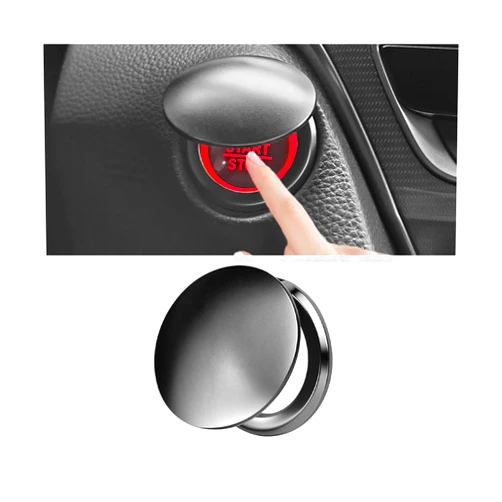 Norkmdi Car Push Start Button Cover, Zinc Alloy Vehicle Engine Starting Stop Button Protector, Auto Interior Key Ignition Protective Switch Decoration Accessories, Universal Fit