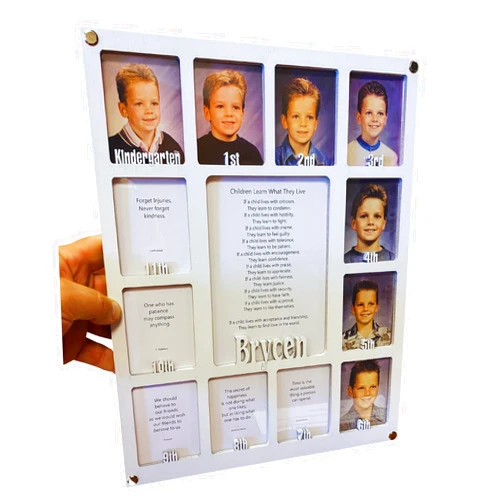 NORTHLAND FRAMES AND GIFTS, INC. Northland School Years Picture Frame K-12 - Personalized School Days Graduation Frame - Affordable - Holds Twelve 2.5