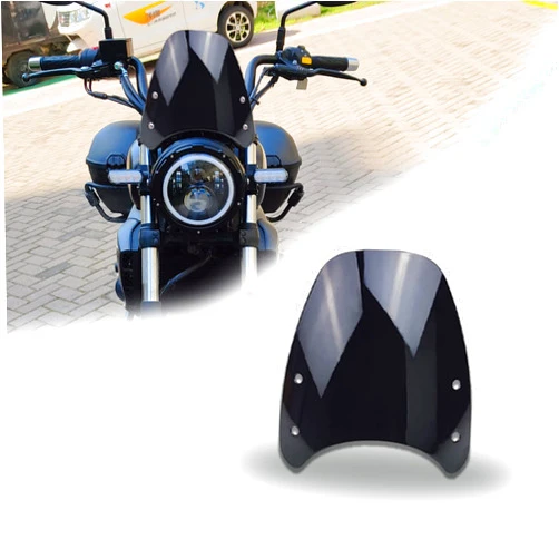 HARPUOU Universal High Motorcycle Windshield Wind Deflector Windscreen Front Flyscreen with Mount for Motorbike 5