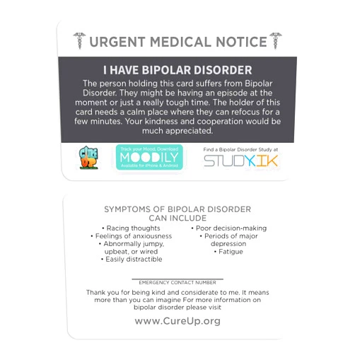 StudyKIK Bipolar Disorder Assistance Card 3 pcs