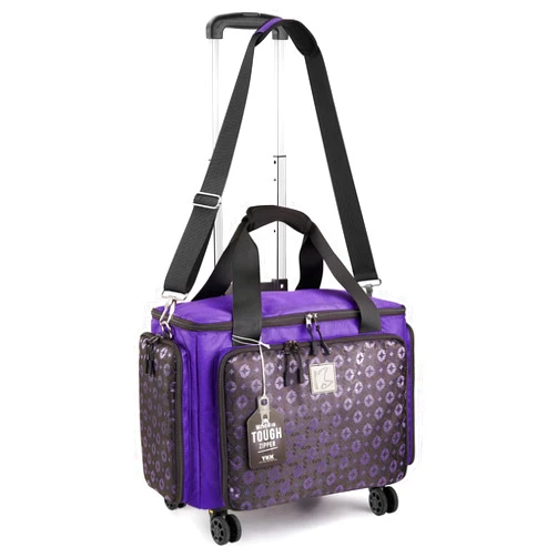 N\A Rolling Sewing Machine Bag with Universal wheels,Sewing Machine Carrying Case with YKK zipers, Compatible most Standard Brother, Singer, Bernina, Sewing Machines（purple）