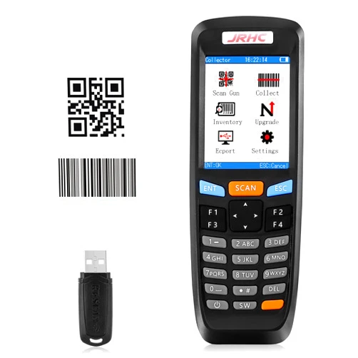 JRHC 1D 2D Portable Inventory Scanner,JRHC Collector Counter 2.4G Wireless Barcode Scanner Long Transmission Distance Multifunctional 2.8 Inch LCD Screen Barcode Reader for Warehouse, Library, Store
