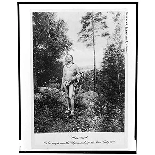 HistoricalFindings Photo: Massasoit,on his Way to Meet Pilgrims,Sign The Peace Treaty,1621,Peace Pipe