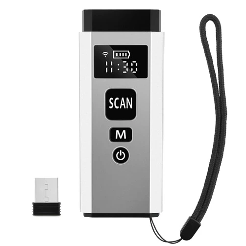 JRHC Barcode Scanner Bluetooth, Mini 1d 2D Barcode Reader 3 in 1 Connection Portable Qr Code Scanner with TFT Screen for POS Tablet iOS Android Windows Mac Smartphone
