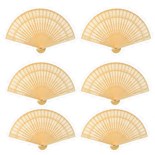 Dxhycc Sandalwood Fan (Set of 24 pcs) - Baby Shower Gifts & Wedding Favors