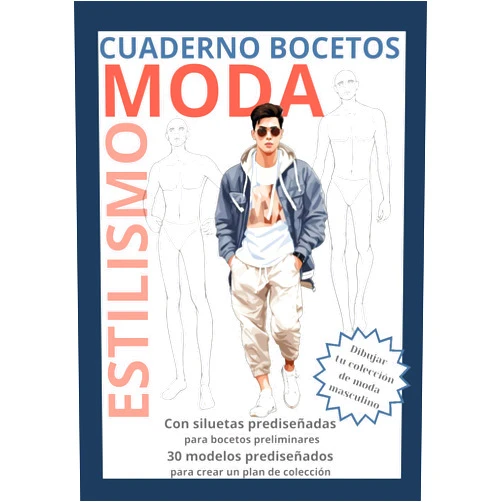 Cesarisse Florie Amazonia,TaRa Mode&Art Cuaderno Bocetos : Moda y Estilismo: El cuaderno de bocetos del diseñador para crear un plan de colección: más de 100 modelos de siluetas masculinas y 30 proyectos precocinados. (French Edition)