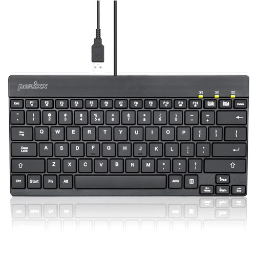 Perixx PERIBOARD-326 Wired Mini Backlit USB Keyboard with Low Profile Keys, US English Layout (11607)
