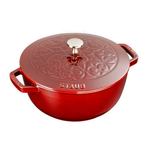Staub Cast Iron 3.75-qt Essential French Oven with Lilly Lid - Grenadine