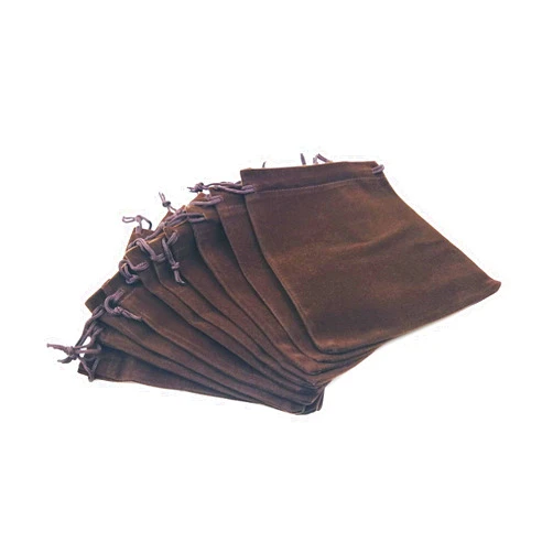ISavage 10pcs Approx.12x15cm(4.72x5.9Inch) Brown Velvet Pouches Bags Drawstring Jewelry Gift Packaging-YM700-3