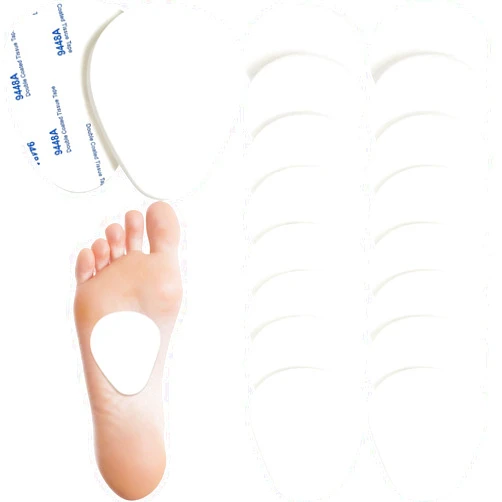 Syhood 20 Pieces Metatarsal Felt Pads Foot Insert Pads Ball of Foot Cushion for Foot Pain Relief Forefoot and Sole Adhesive Foam Foot Pad for Men and Women 1/4 Inches Thick (White)