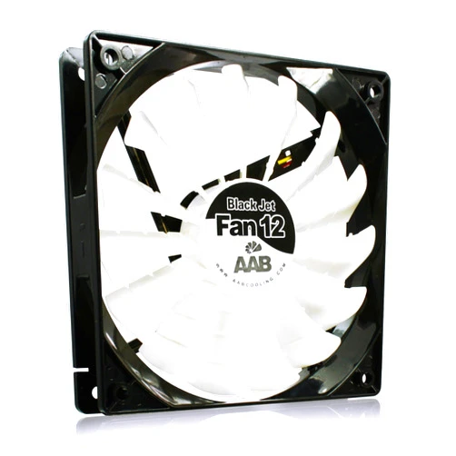 AABCOOLING AAB Cooling Black Jet Fan 12 - Silent and Efficient 120mm Fan with 4 Anti-Vibration Pads, High Airflow Fan, Silent PC Fan, White Fan Blades, 12V, for CPU Cooler, Case Fan
