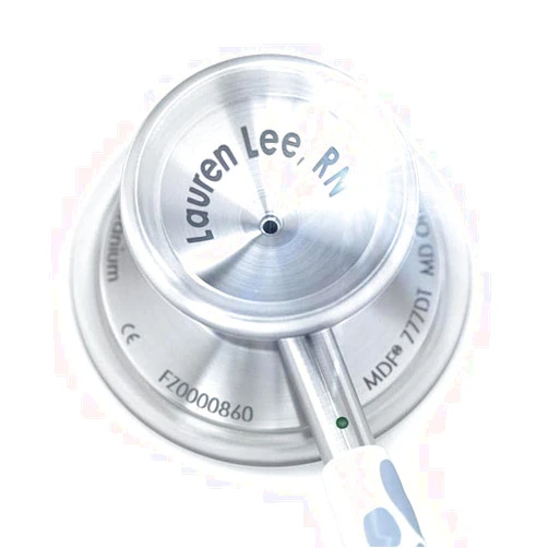 MDF Instruments Engravable MD One Epoch Lightweight Titanium Personalized Custom Stethoscope, Paws Tube, Silver Chestpieces-Headset, MDF777TPW