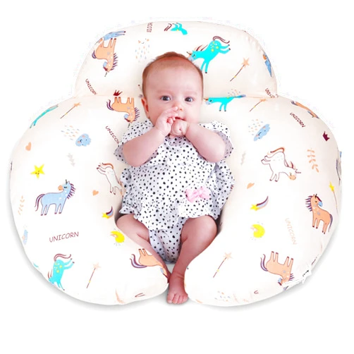 AMASKY Nursing Pillow, Breastfeeding Pillows, with Removable Pillow Cover, Ergonomic Nursing Essentials for Bottle Feeding, Machine Washable, Pink